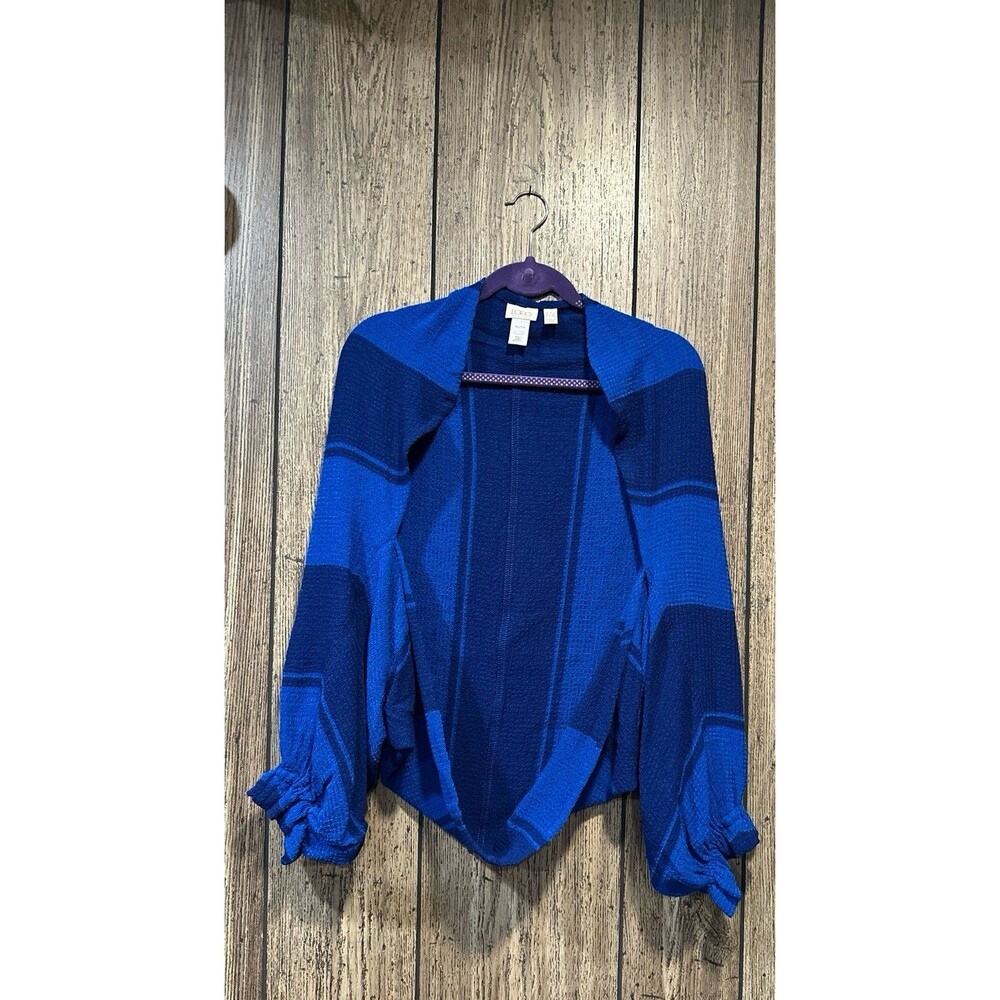 LOGO by Lori Goldstein Woven Textured Shrug with Ruffled Cuff